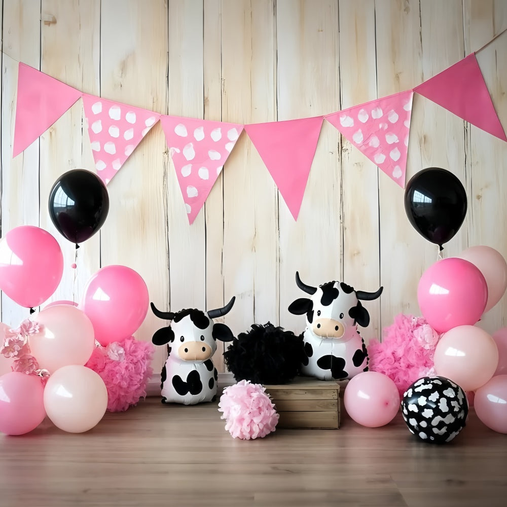 Toile de fond Nouveau-né Ballon Vache Mignonne GQ5-148