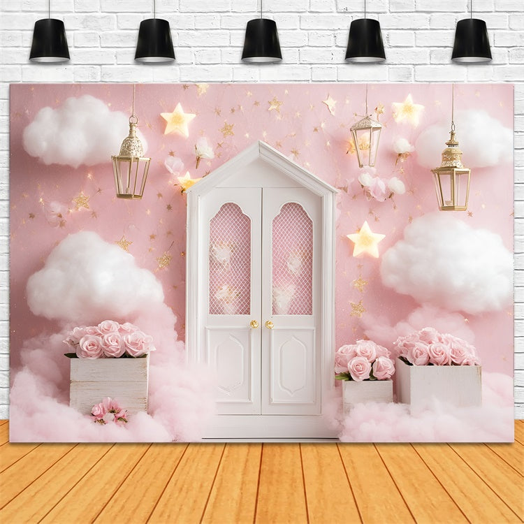 Toile de fond Nouveau-né Nuage Rose Pays des Merveilles GQ5-152