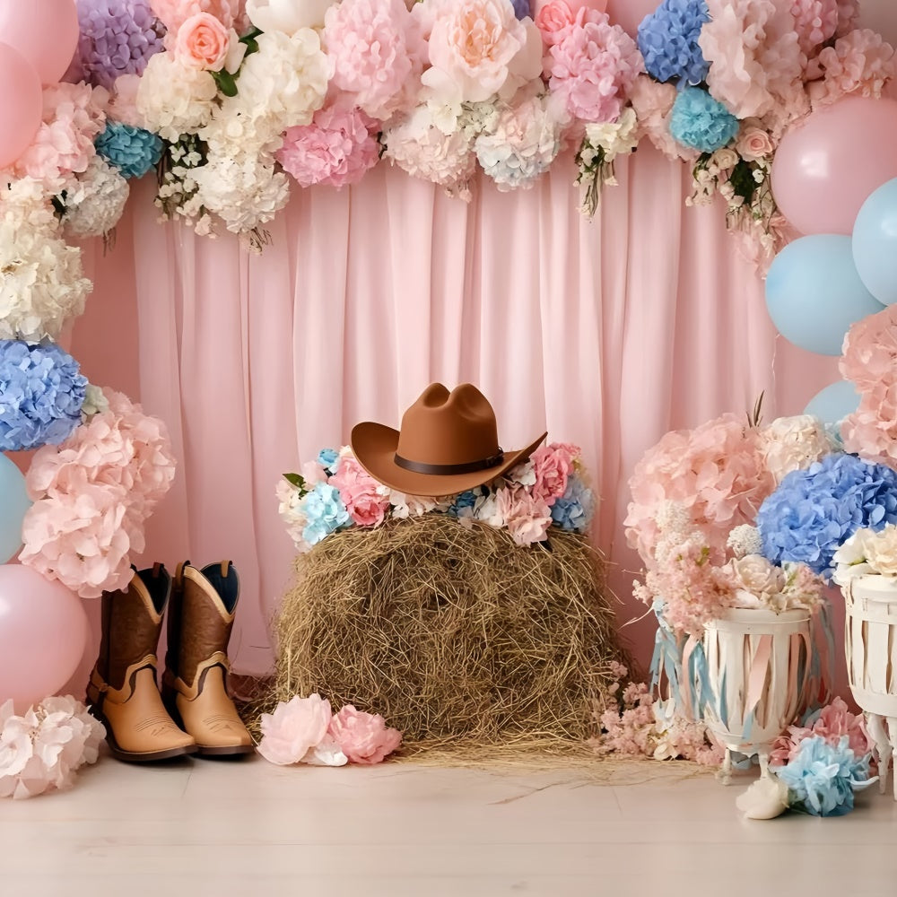 Toile de fond Cowgirl Charme Floral Western Enfants GQ5-154