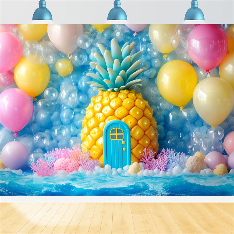 Toile de fond Nouveau-né Ballon Fête Ananas GQ5-164