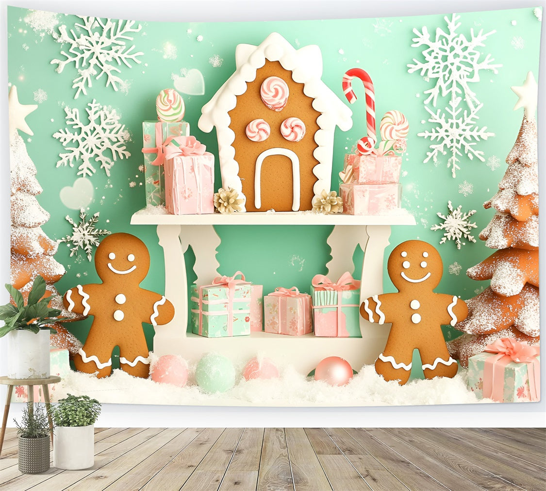 Toile de fond Nouveau-né Boutique Bonbons Noël GQ5-167