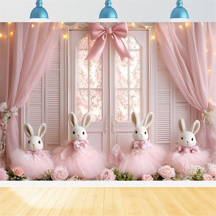 Toile de fond Nouveau-né Lapin Rosé Princesse GQ5-175