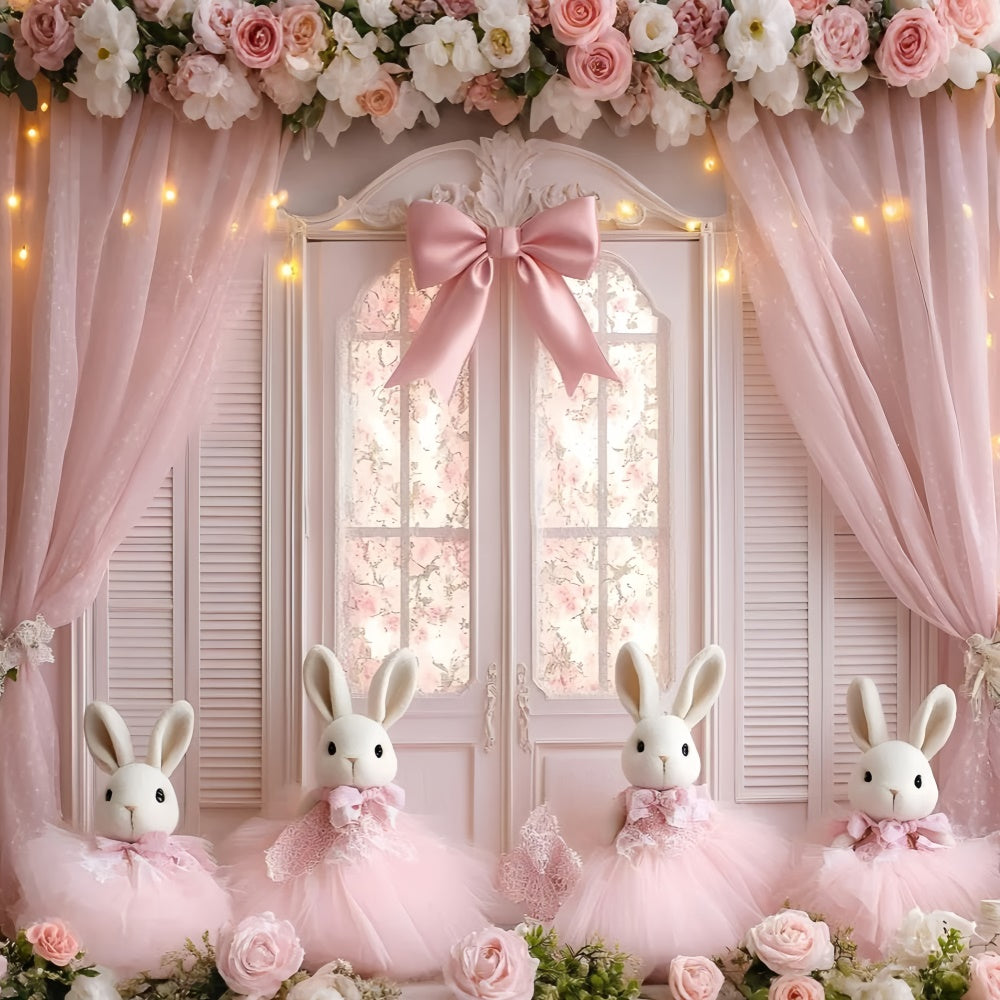 Toile de fond Nouveau-né Lapin Rosé Princesse GQ5-175