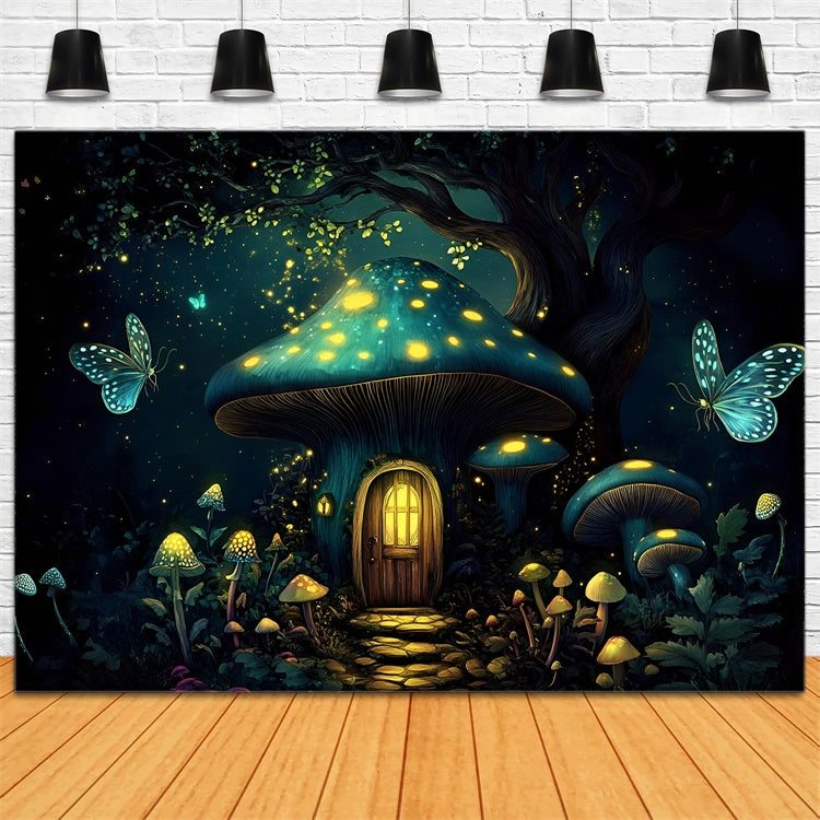Toile de fond Enfants Forêt Champignons Enchantée GQ5-187