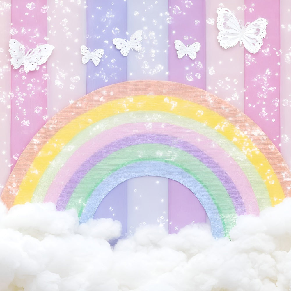 Toile de fond Arc-en-Ciel Conte de Fées Arche Papillon Enfants GQ5-194