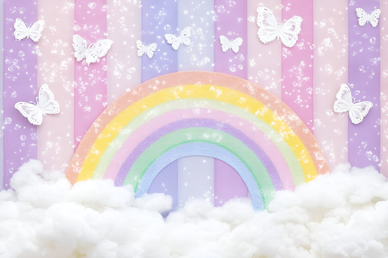 Toile de fond Arc-en-Ciel Conte de Fées Arche Papillon Enfants GQ5-194