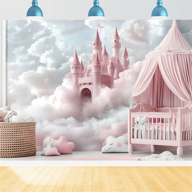 Toile de fond Château Princesse Nuage Flottant Nouveau-né GQ5-202