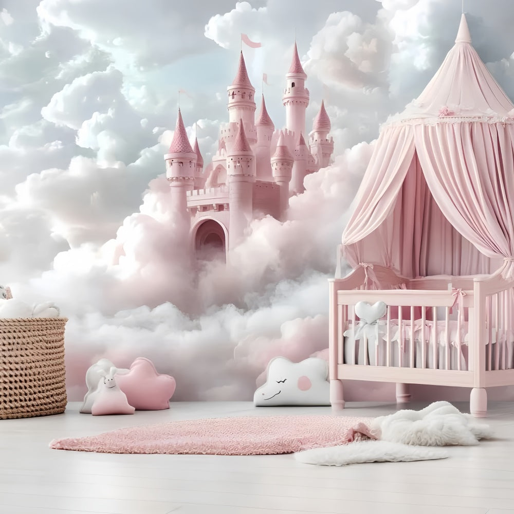 Toile de fond Château Princesse Nuage Flottant Nouveau-né GQ5-202
