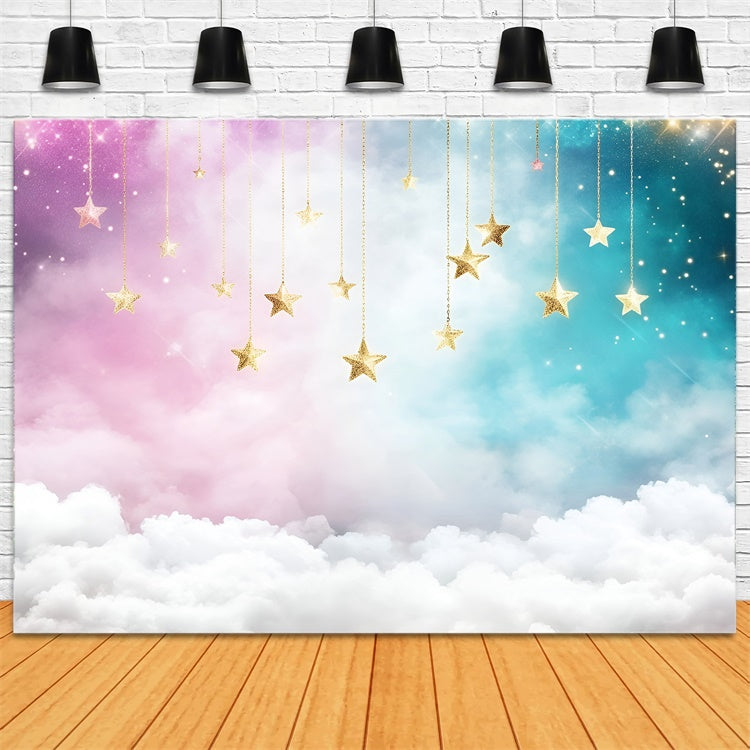 Toile de fond Ciel Étoilé Étoiles Suspendues Ciel Pastel GQ5-53