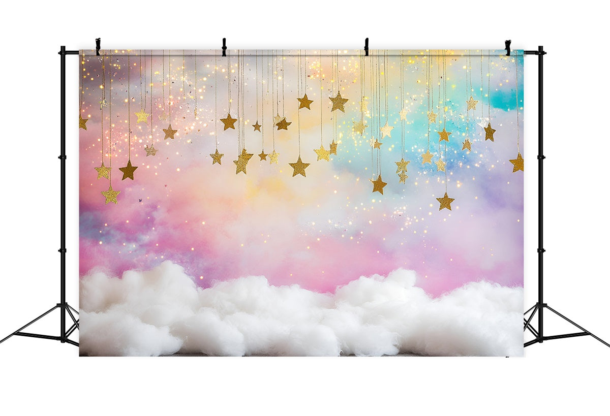 Toile de fond Nuages Arc-en-Ciel Étoilés Scintillants GQ5-58