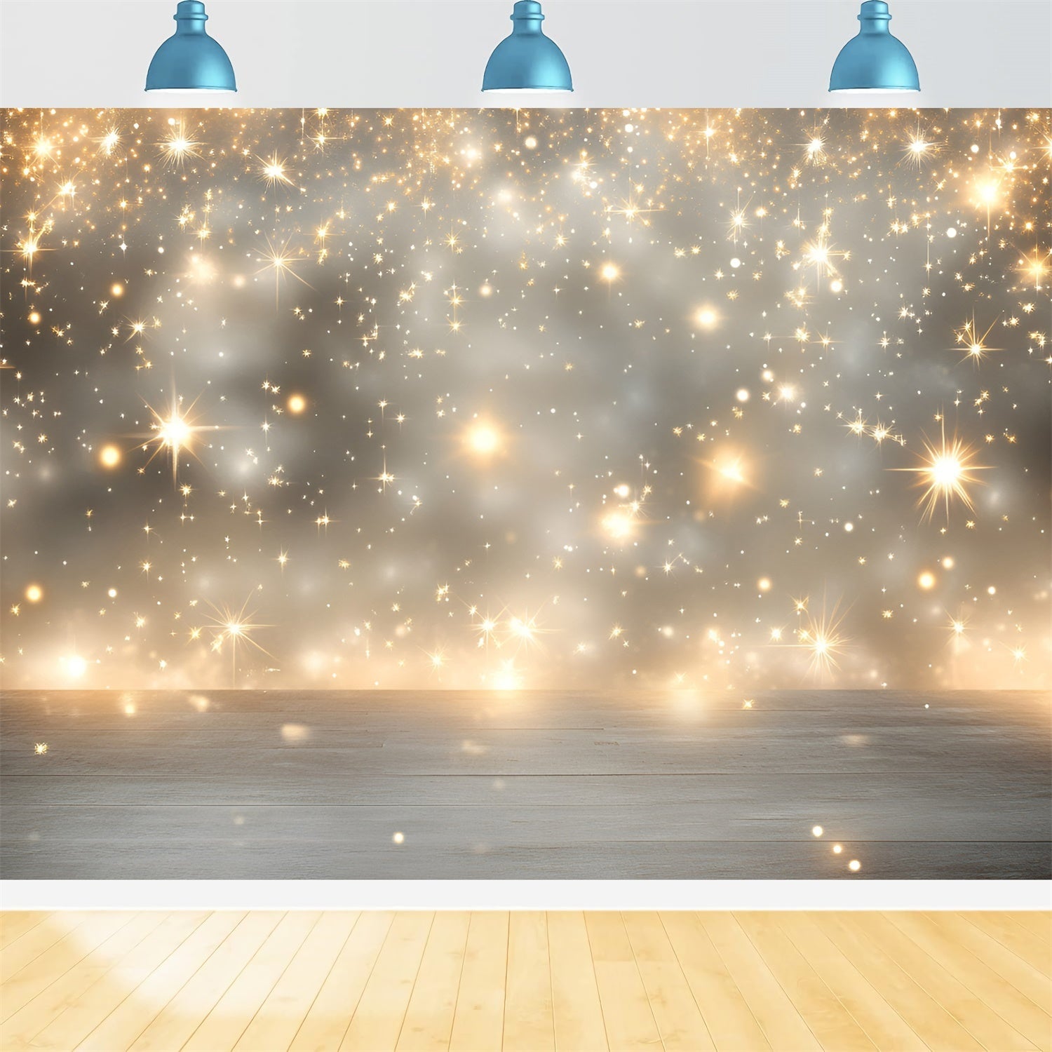 Toile de fond Étoiles Sol en Bois Étoile Scintillante GQ5-70