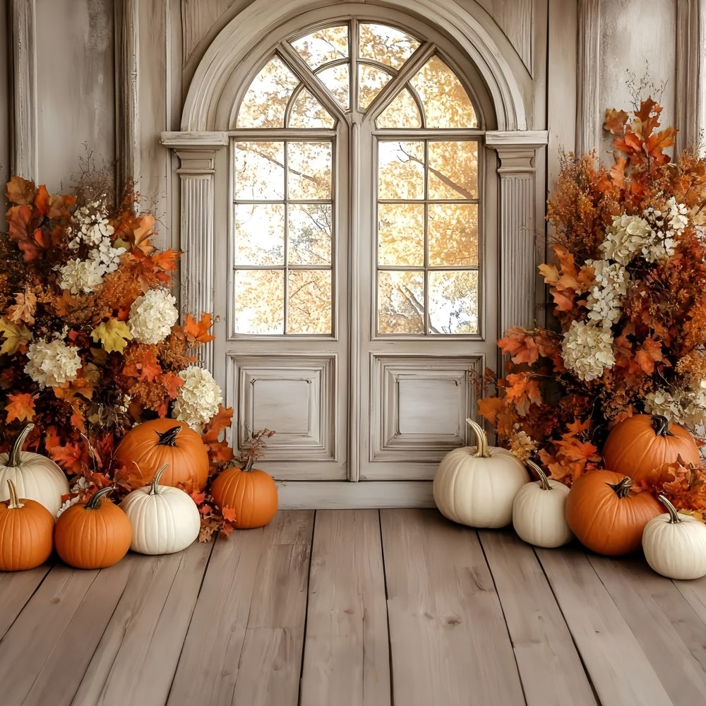 Toile de fond Photo Automne Fenêtre Cottage Français GQ57-101