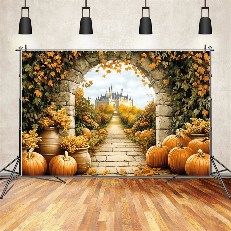 Toile de fond Photo Automne Bosquet Royal Citrouille GQ57-102
