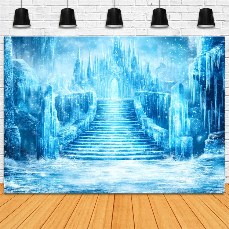 Toile de fond Hiver Château de Cristal Gelé GQ57-142