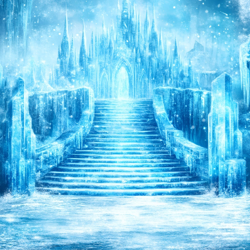 Toile de fond Hiver Château de Cristal Gelé GQ57-142