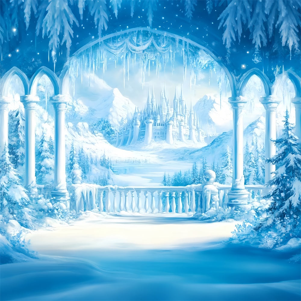 Toile de fond Hiver Palais de Neige Château Gelé GQ57-147