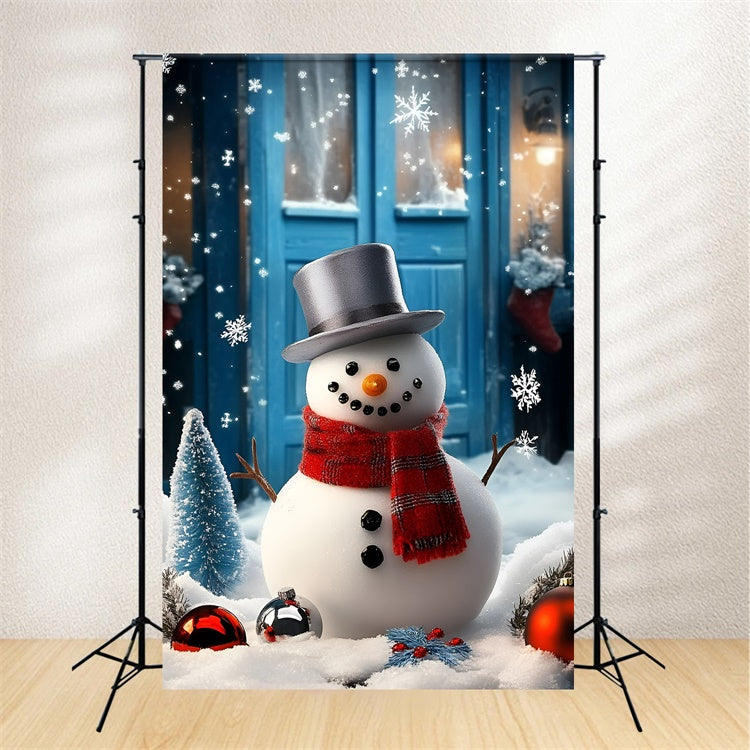 Toile de fond Hiver Bonhomme de Neige Accueillant GQ57-155