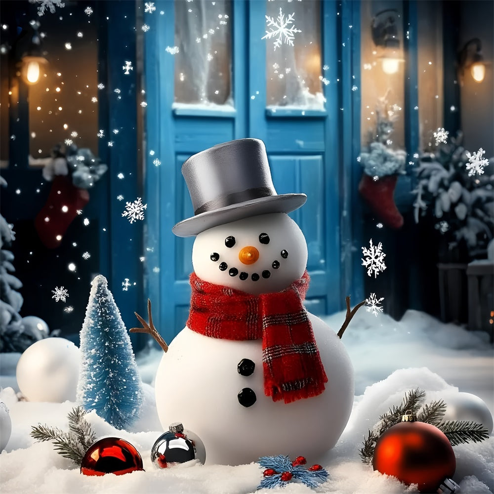Toile de fond Hiver Bonhomme de Neige Accueillant GQ57-155