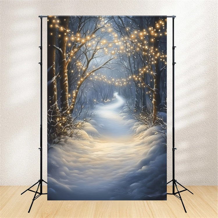 Toile de fond Hiver Forêt Éclat Silencieux GQ57-160