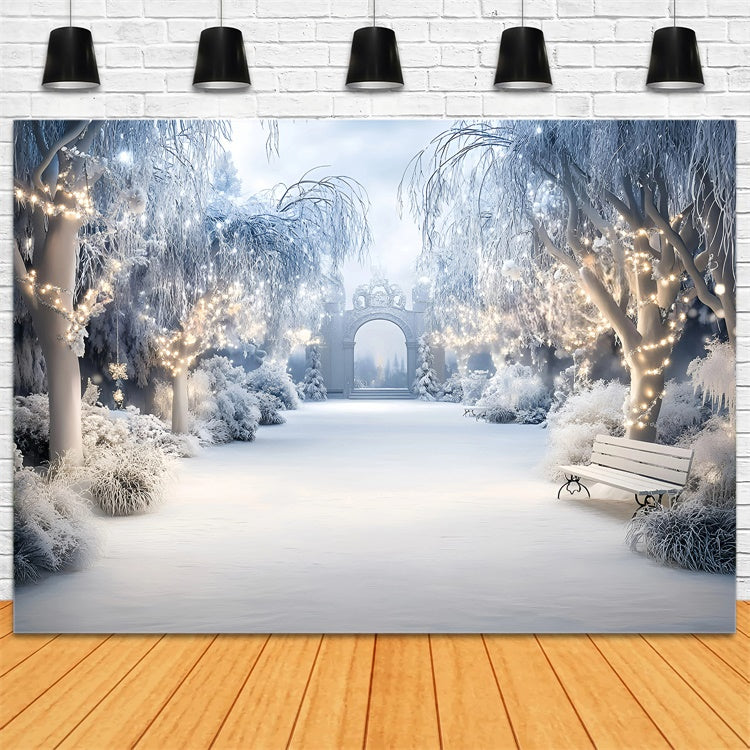 Toile de fond Hiver Jardin Enchanté Hivernal GQ57-162