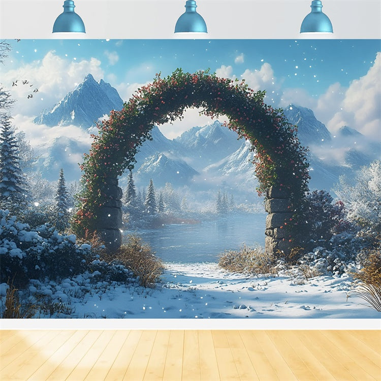 Toile de fond Hiver Arche Floraison Hivernale GQ57-169