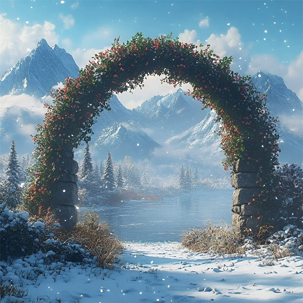 Toile de fond Hiver Arche Floraison Hivernale GQ57-169