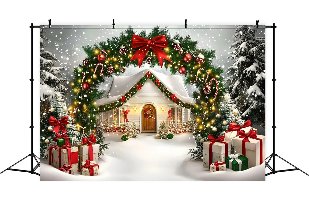 Toile de fond Noël Accueil du Chalet de Noël GQ57-17