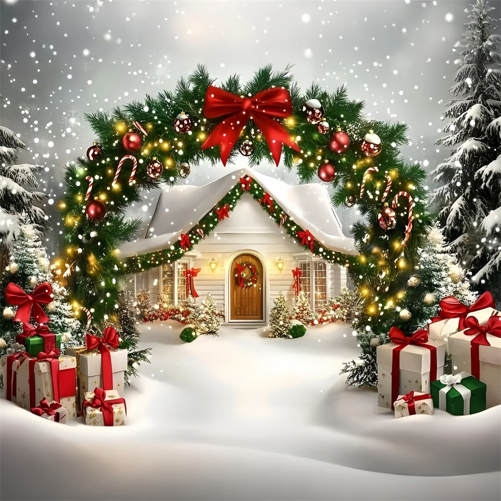 Toile de fond Noël Accueil du Chalet de Noël GQ57-17