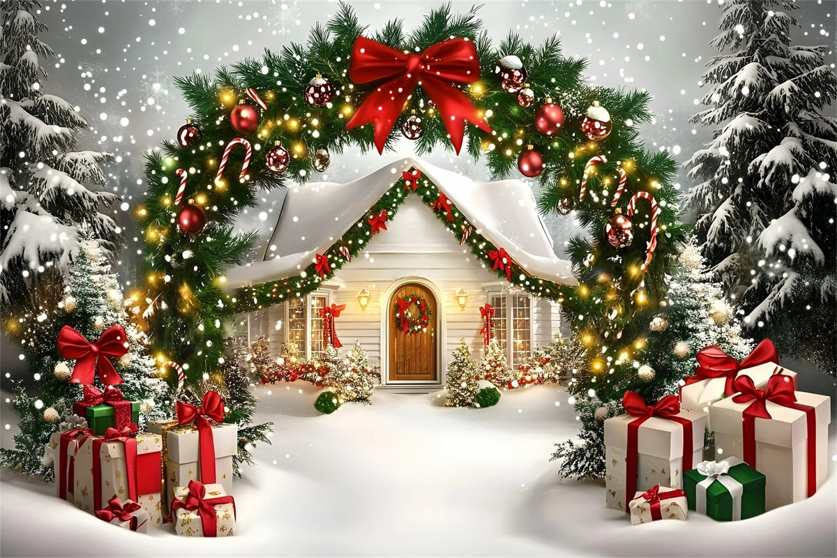 Toile de fond Noël Accueil du Chalet de Noël GQ57-17