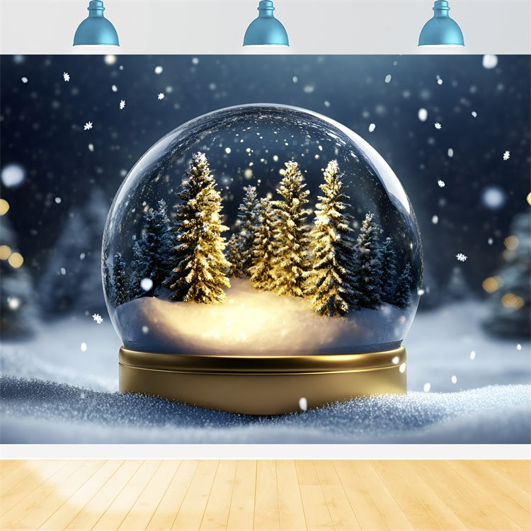 Toile de fond Hiver Forêt Globe Enchanté GQ57-173