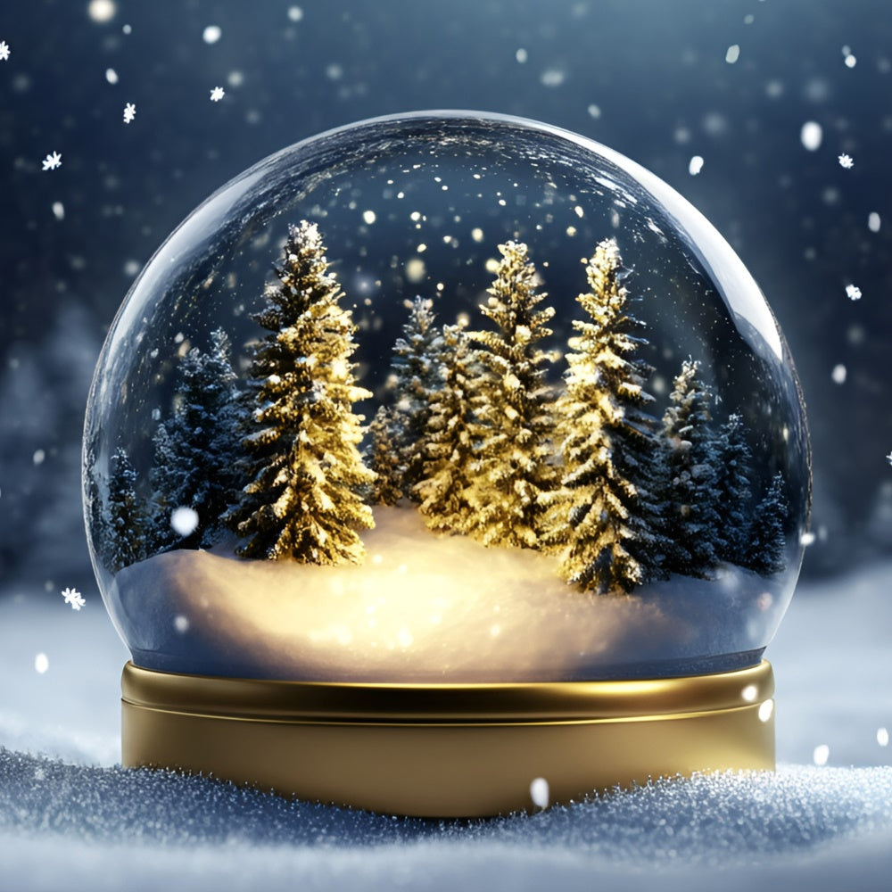 Toile de fond Hiver Forêt Globe Enchanté GQ57-173