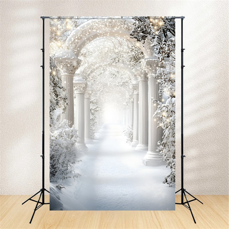 Toile de fond Hiver Arche Royale Corridor Neigeux GQ57-177