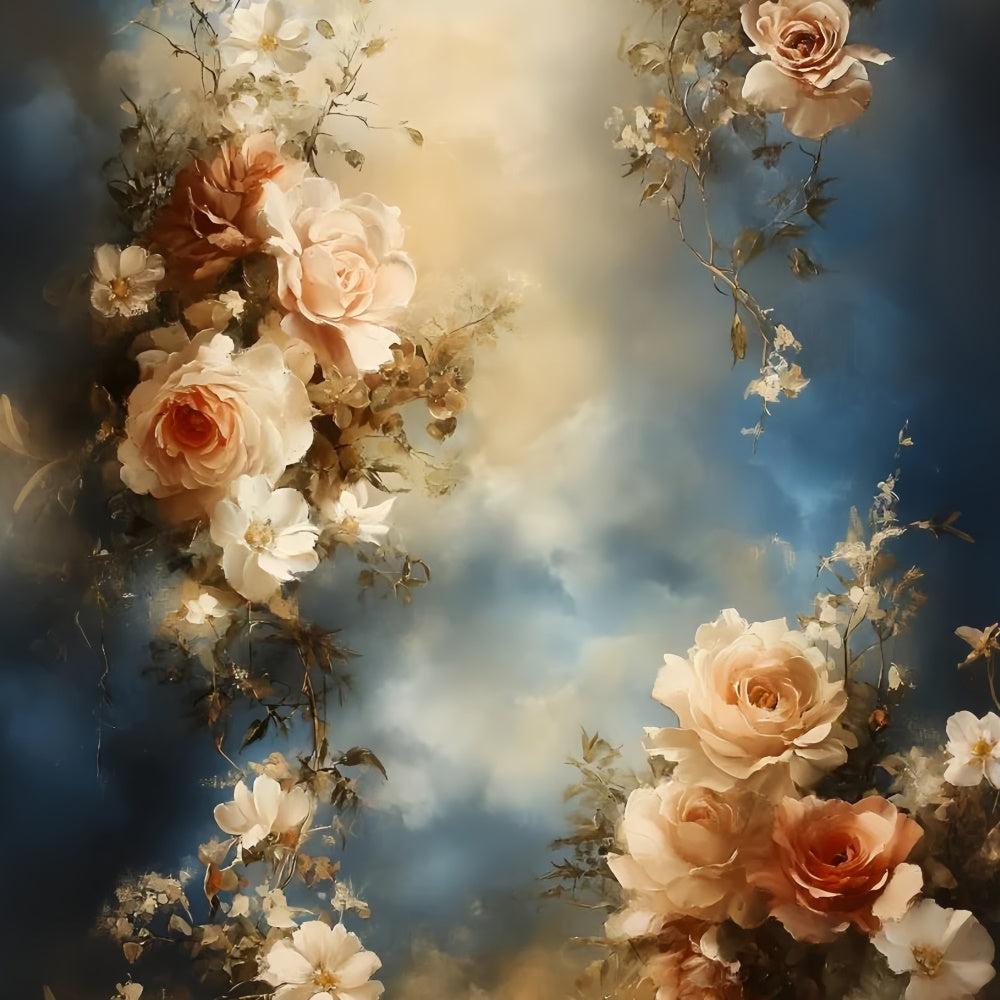 Toile de fond Photo Peinture Rose Nuageuse GQ57-191
