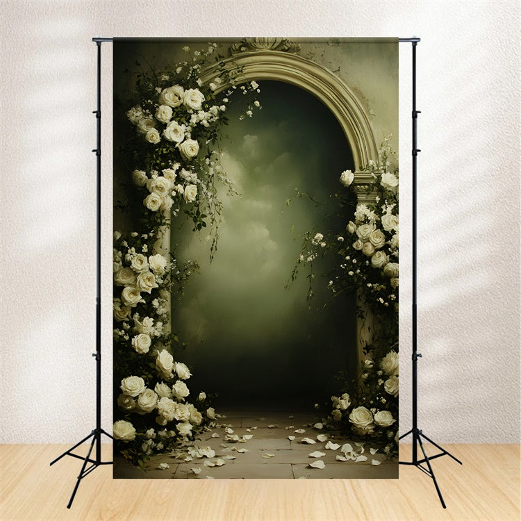 Toile de fond Photographie Beaux-Arts Arche Rose Blanche GQ57-201