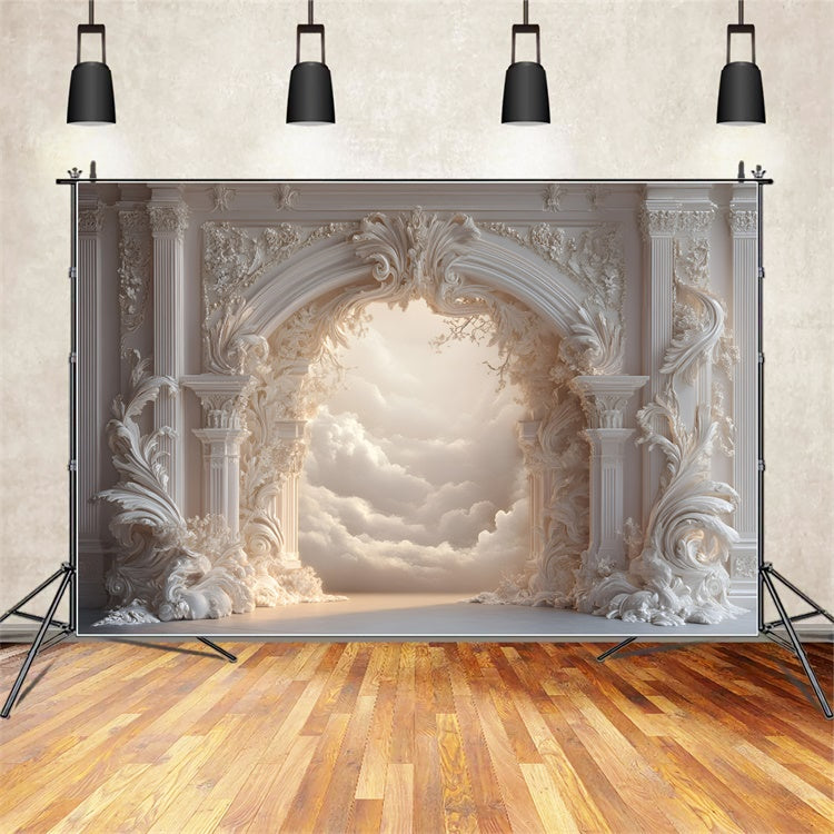 Toile de fond Photo Beaux-Arts Tissu Entrée Baroque Céleste GQ57-203