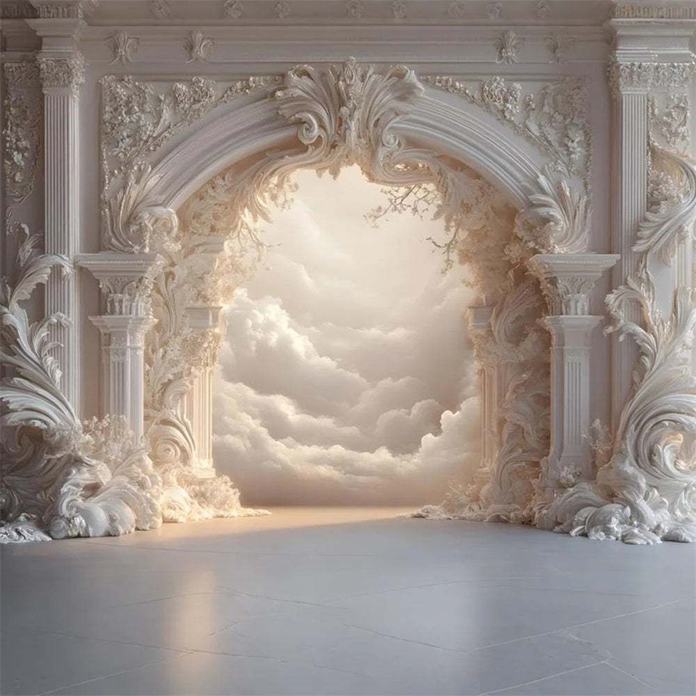 Toile de fond Photo Beaux-Arts Tissu Entrée Baroque Céleste GQ57-203