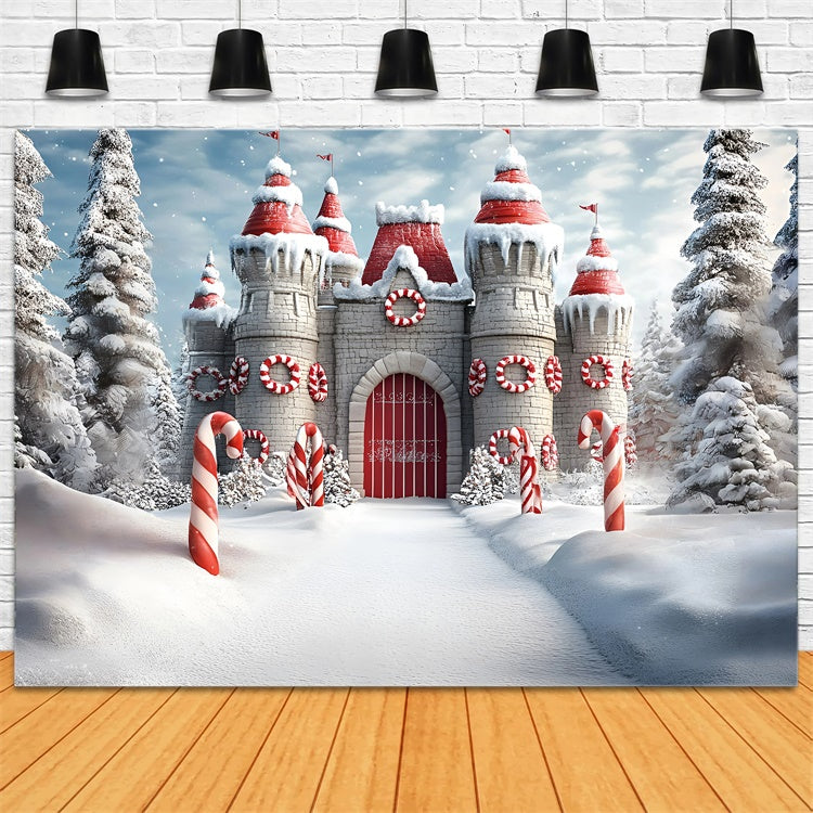 Toile de fond photo Noël Forteresse Douce d’Hiver GQ57-21