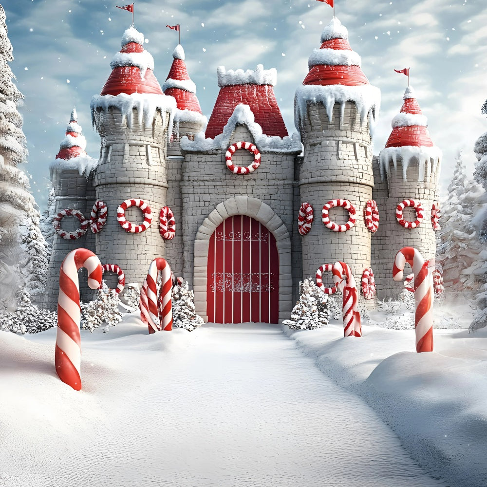 Toile de fond photo Noël Forteresse Douce d’Hiver GQ57-21