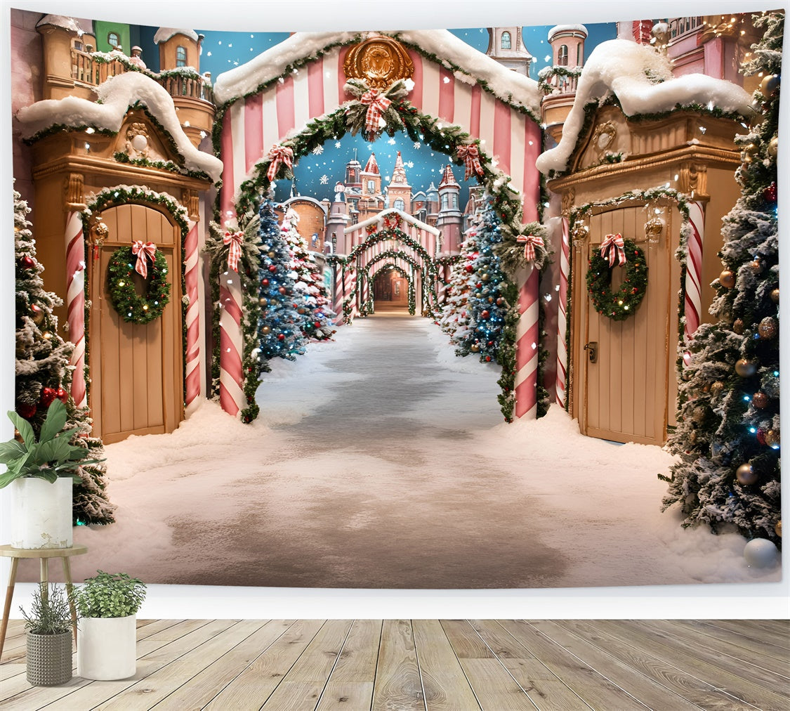 Toile de fond photo Noël Promenade Marché de Noël GQ57-22