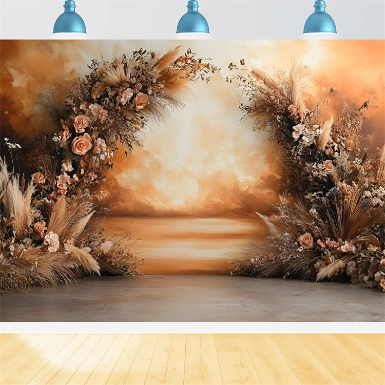 Toile de fond bohème Éclat Floral au Coucher du Soleil GQ57-225