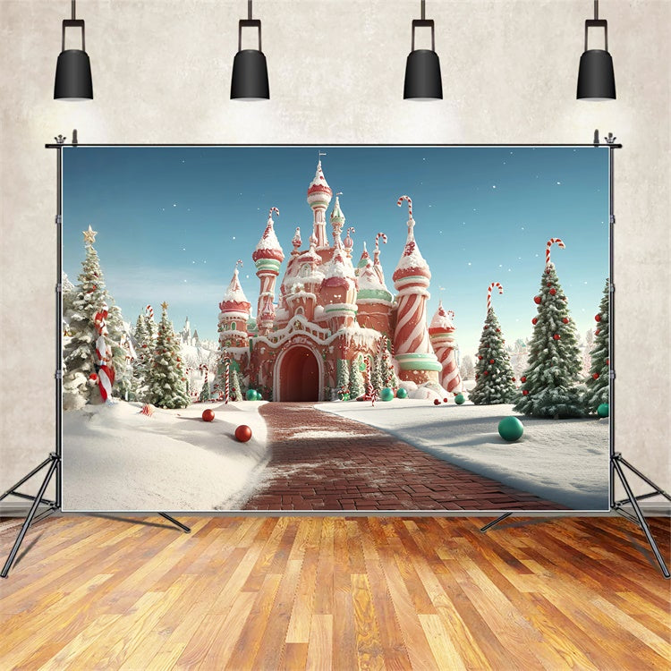 Toile de fond photo Noël Château Gourmand Joyeux GQ57-23