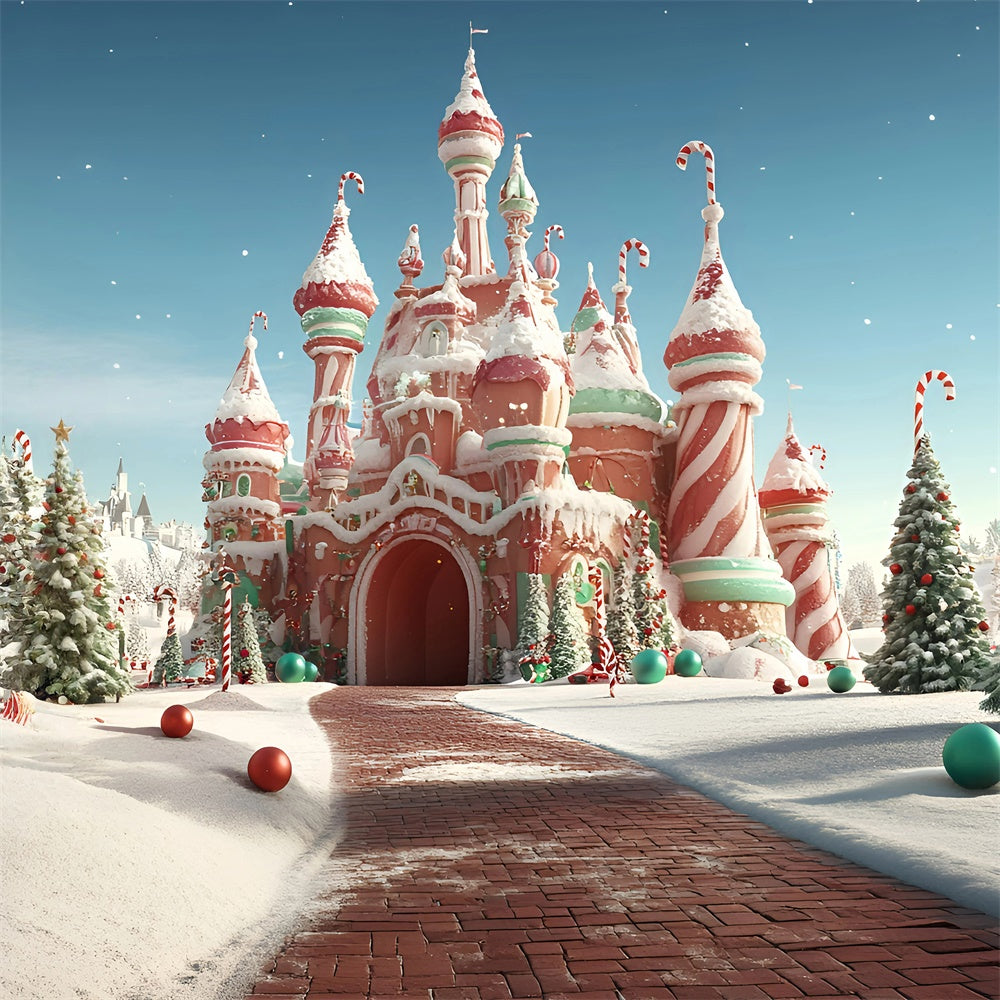 Toile de fond photo Noël Château Gourmand Joyeux GQ57-23