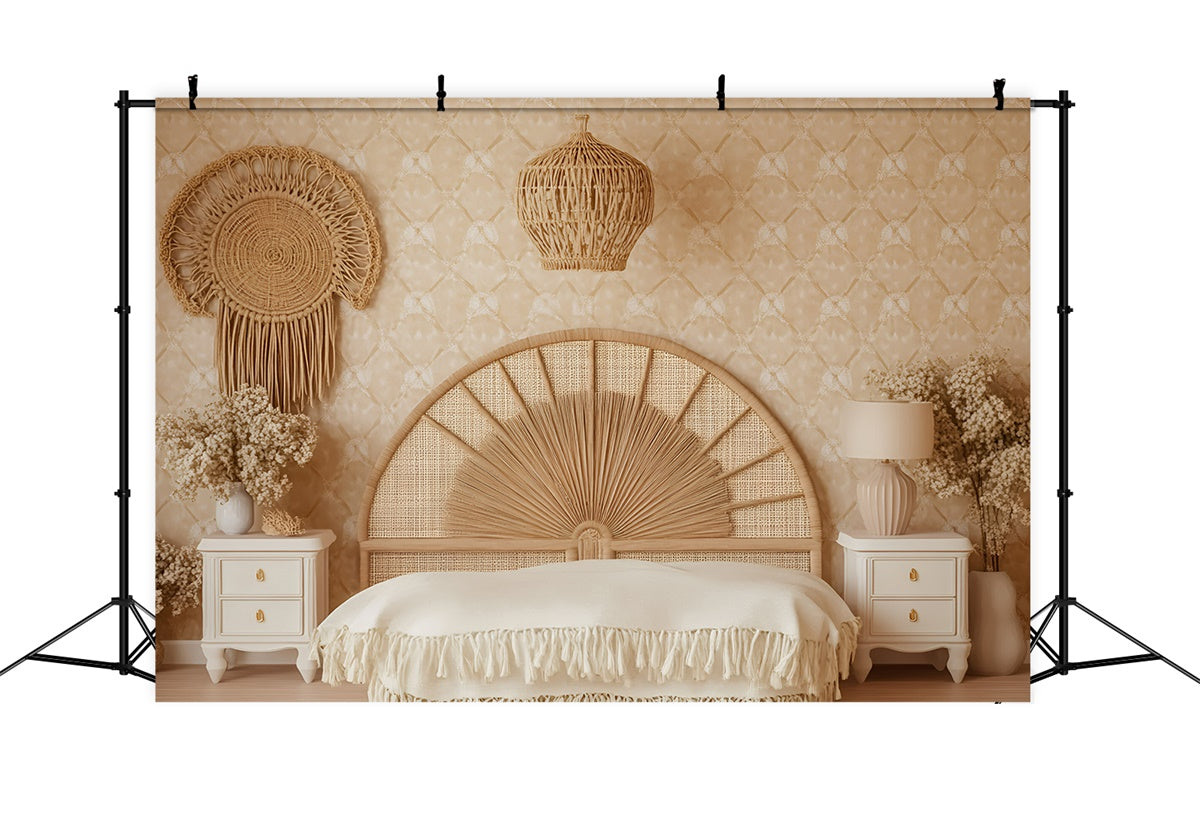 Toile de fond photo bohème Chambre Rustique Rotin GQ57-232