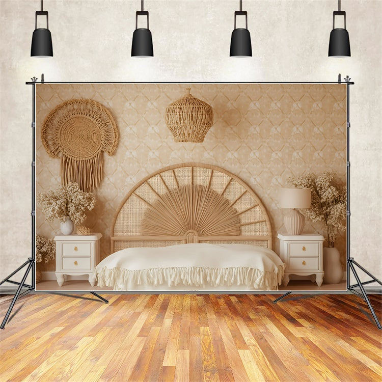 Toile de fond photo bohème Chambre Rustique Rotin GQ57-232