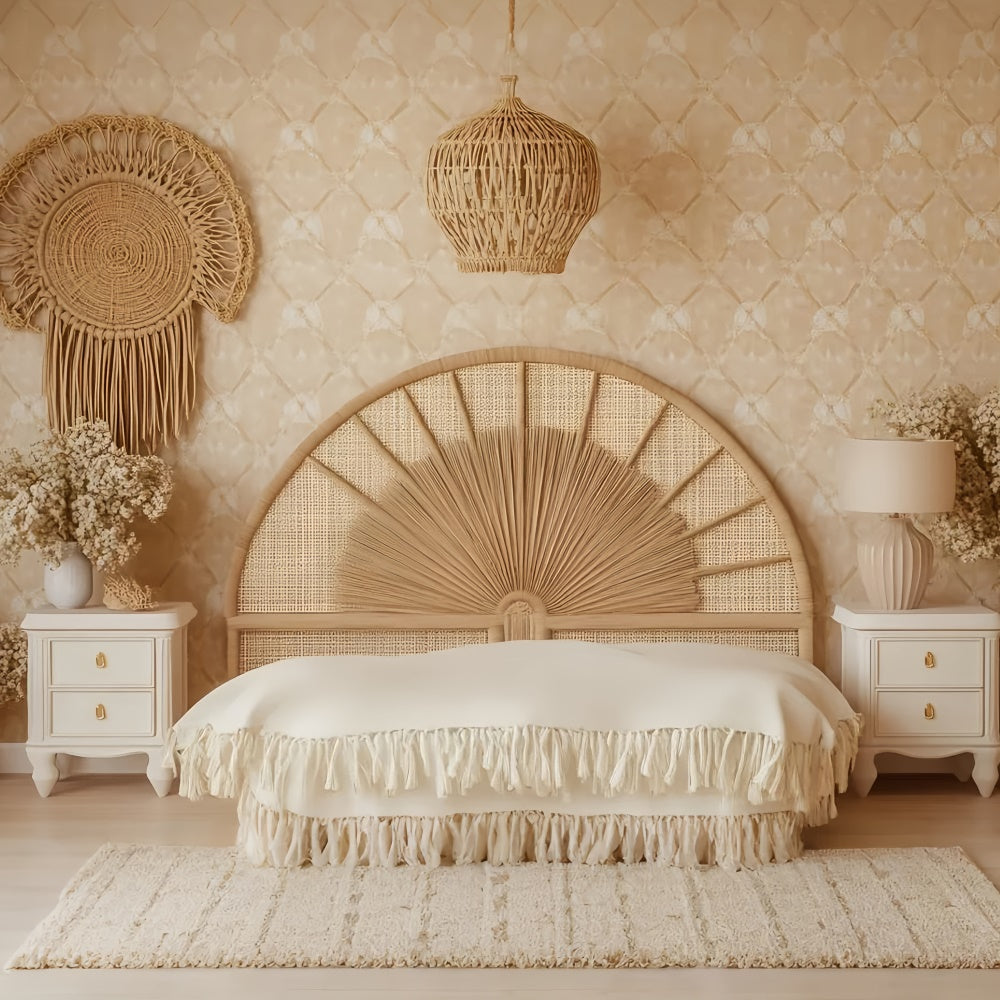 Toile de fond photo bohème Chambre Rustique Rotin GQ57-232