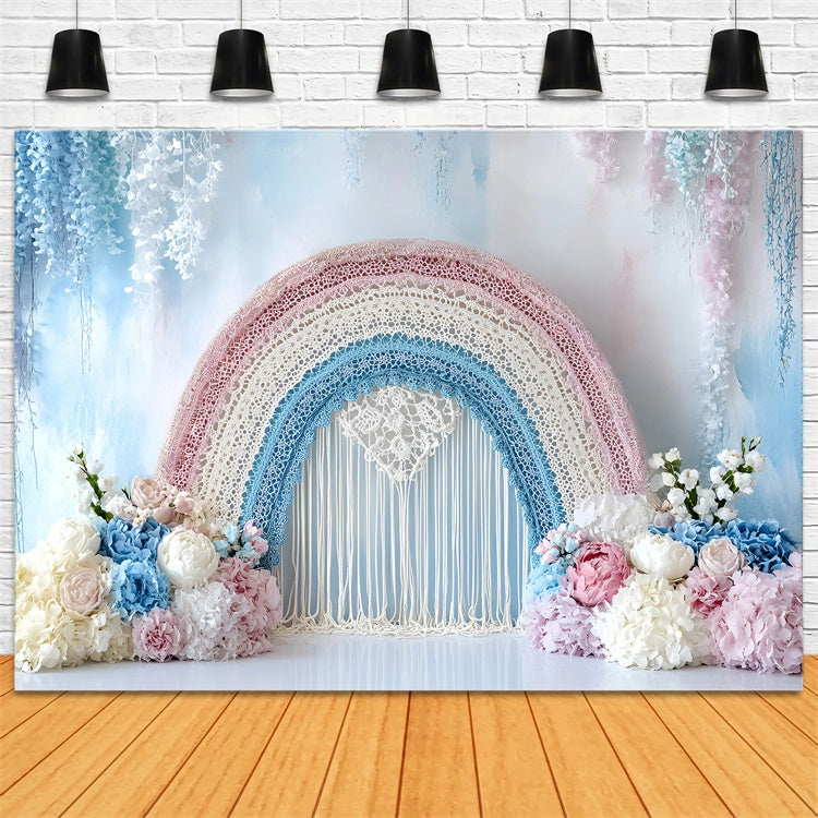 Toile de fond bohème Arc Dentelle Rêve Pastel GQ57-238