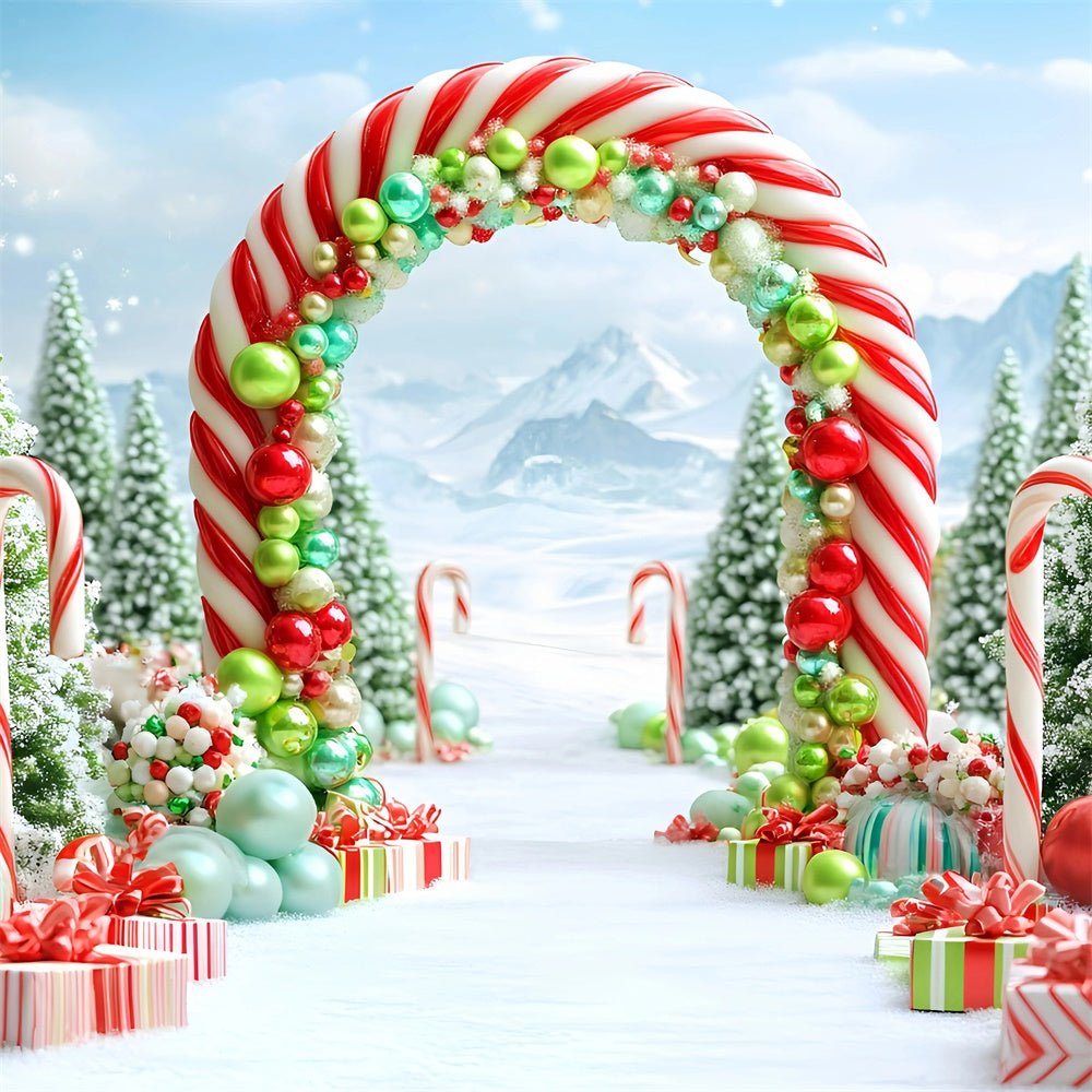 Toile de fond photo Noël Merveille Sucrée de Canne en Bonbon GQ57-3