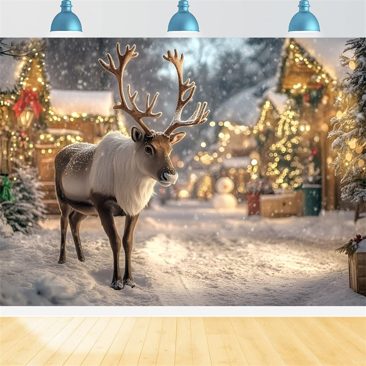 Toile de fond photo Noël Village Magique du Renne GQ57-32