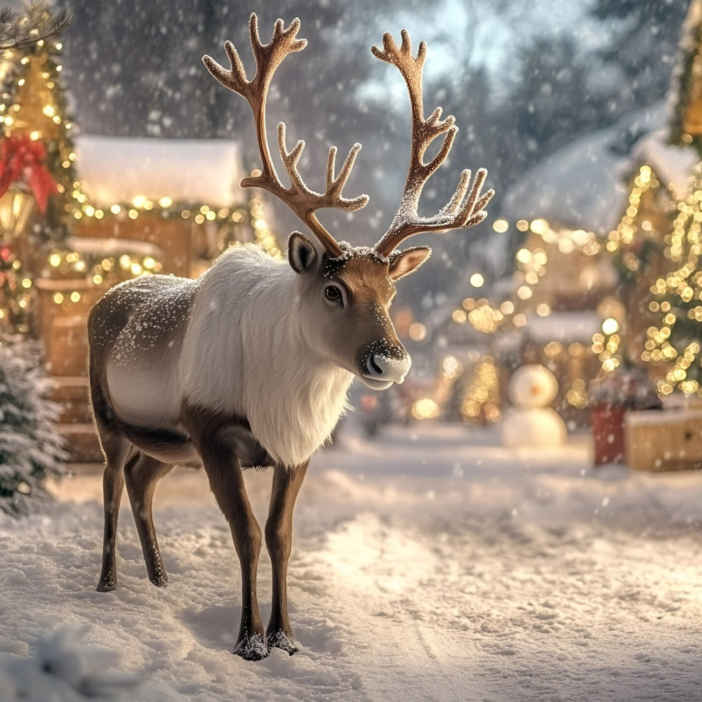 Toile de fond photo Noël Village Magique du Renne GQ57-32