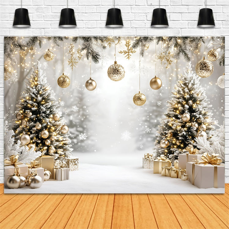 Toile de fond photo Noël Éclat Élégance Enneigée GQ57-33